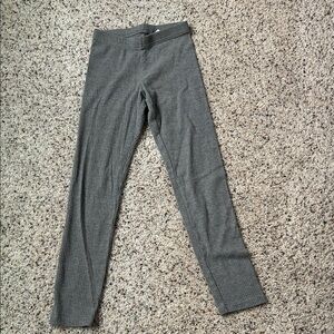 Girls Ribbed Gray Leggings, Medium